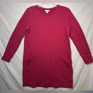 J.Jill Small Petite Raspberry Pink Sweatshirt Tunic Dress